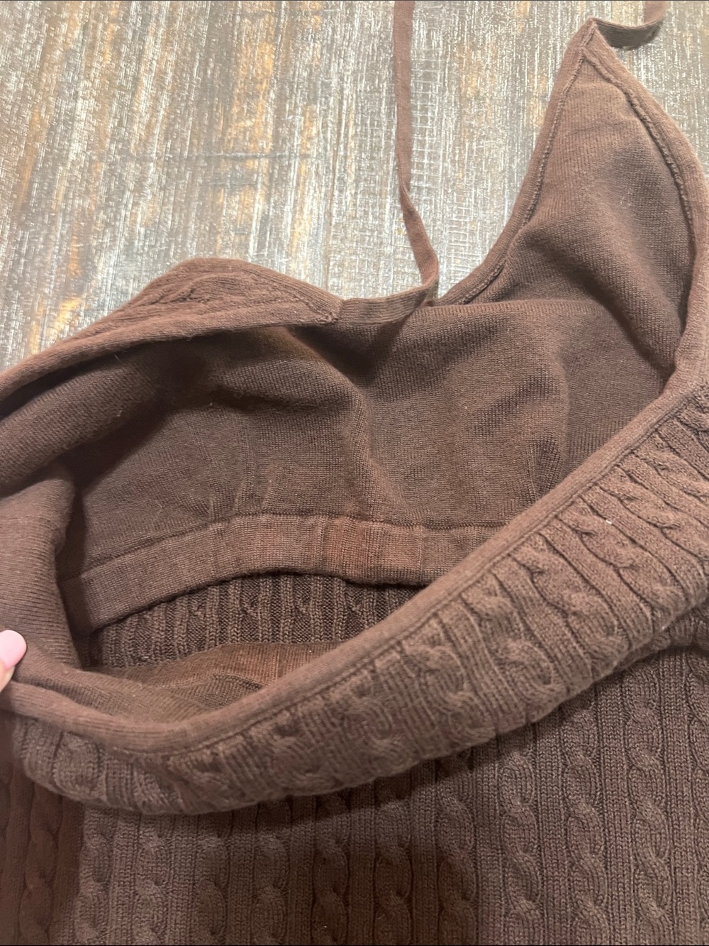 GAP Brown Cable-Knit Spaghetti Strap Camisole - Picture 3 of 5